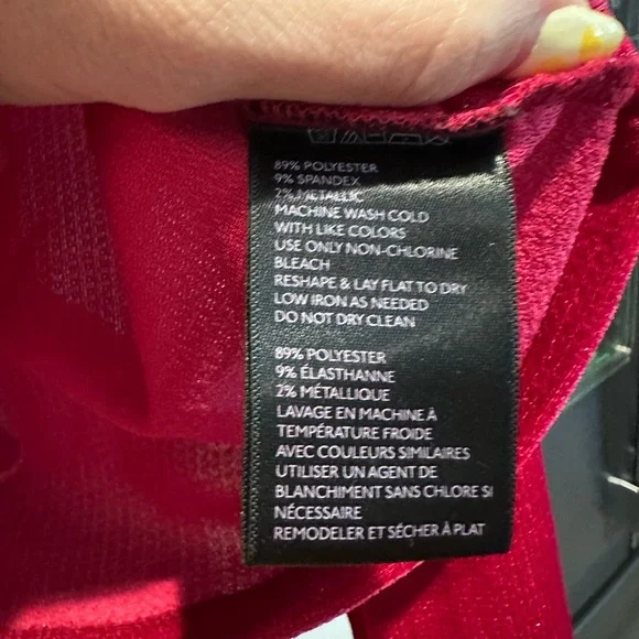 ☀️ Urban Outfitters Bree Red Velvet Metallic V-Neck Long Sleeve Women’s Large - Picture 5 of 5